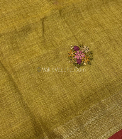 French Knot - Tissue Saree -Venthaya Yellow Shade - VVLFN011
