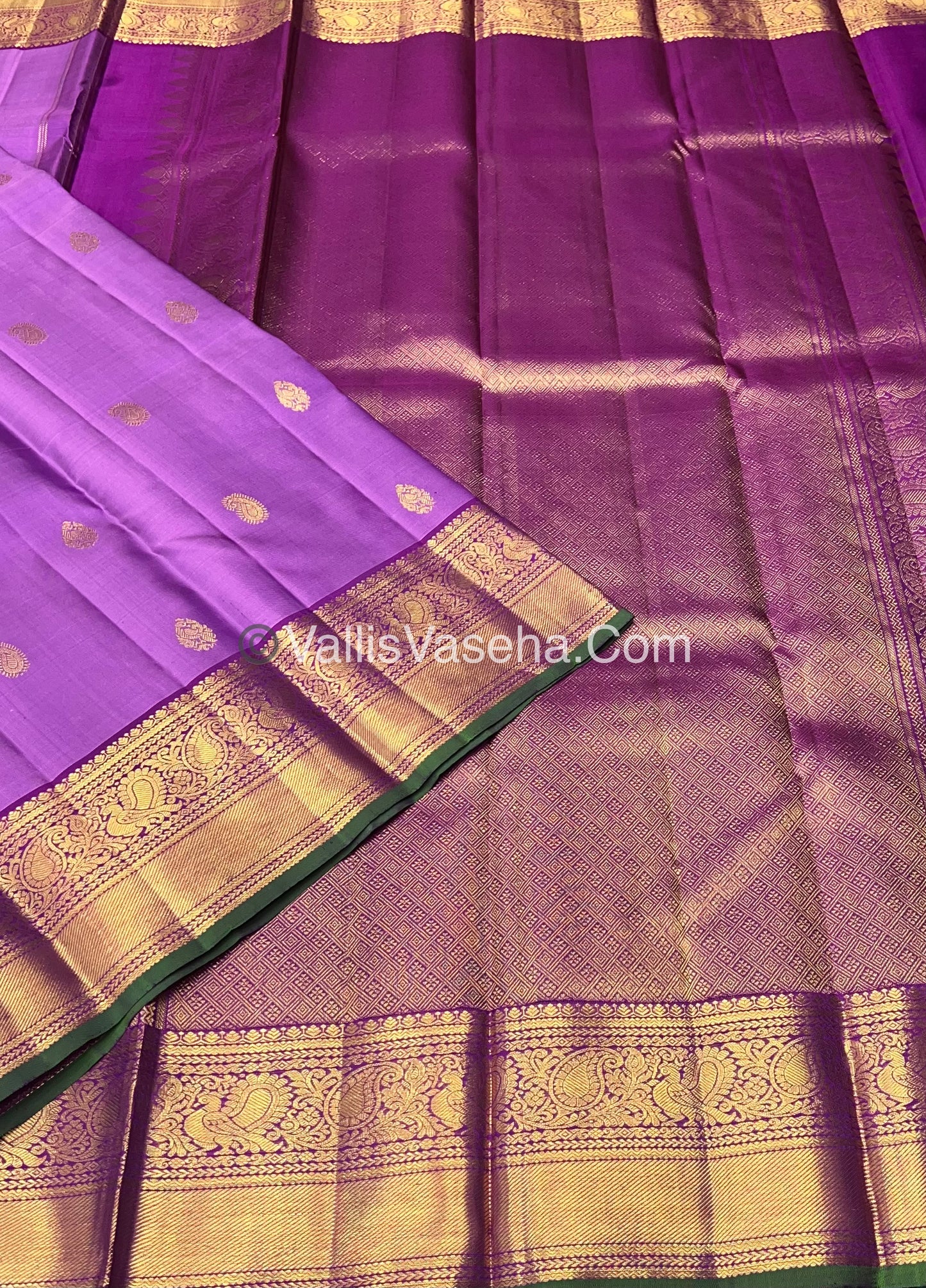 Pure Kanchipuram Silk Saree - Lavender With Purple Shade  - VVPS022