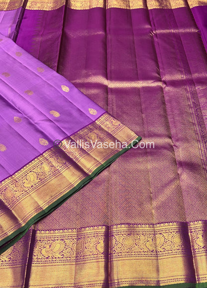 Pure Kanchipuram Silk Saree - Lavender With Purple Shade  - VVPS022