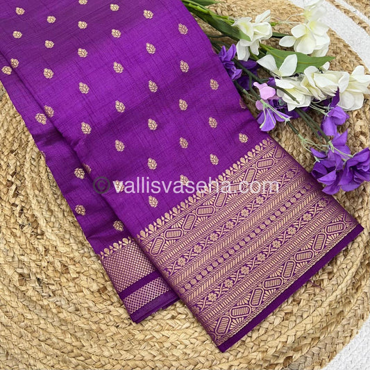 Semi Tussar Silk Saree - Purple Shade - VVSTS008