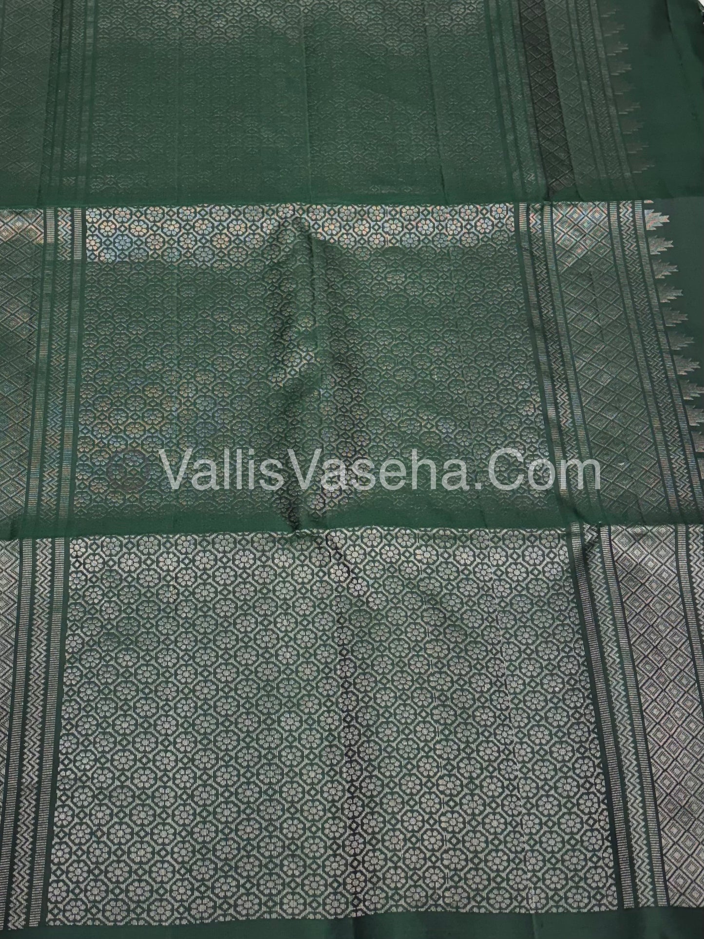 Pure Soft Silk Saree - Border Less  - Dark Green Shade - VVPSS068