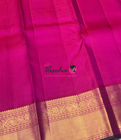 Pure Kanchipuram Silk Saree - Vairavoosi Design  - Pink Shade - VVPS059
