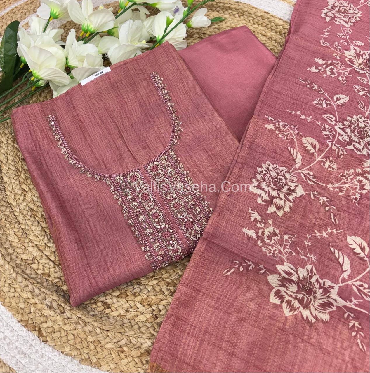 Tissue Linen Salwar Material  | VVUSM020