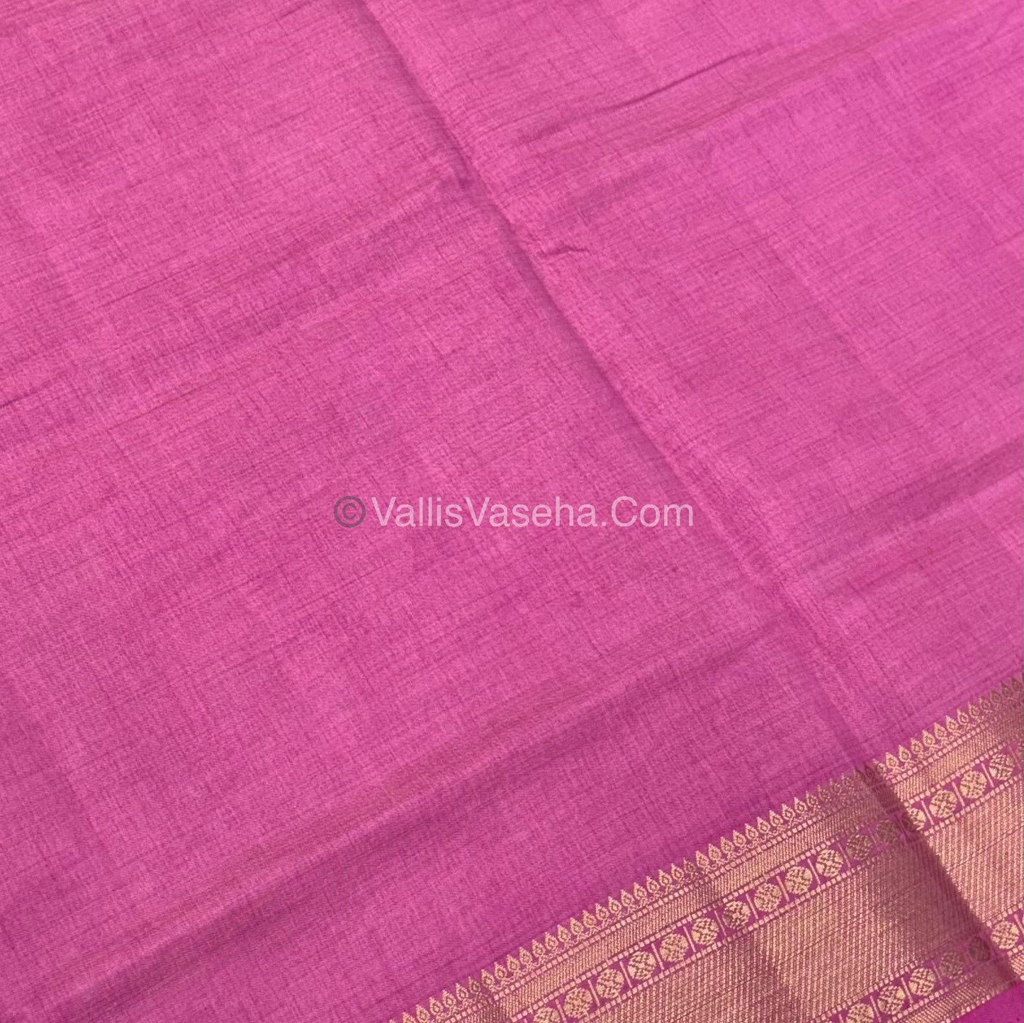 Semi Tussar Silk - Grand Pallu Pink Shade - VVSTS023
