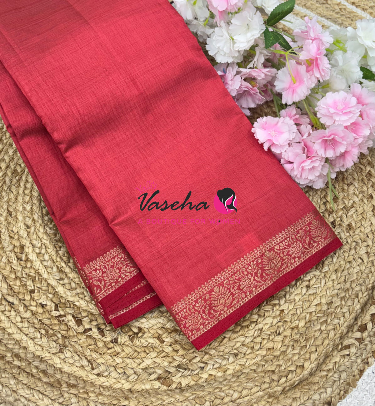 Semi Tussar Silk - Red Shade - VVSTS069