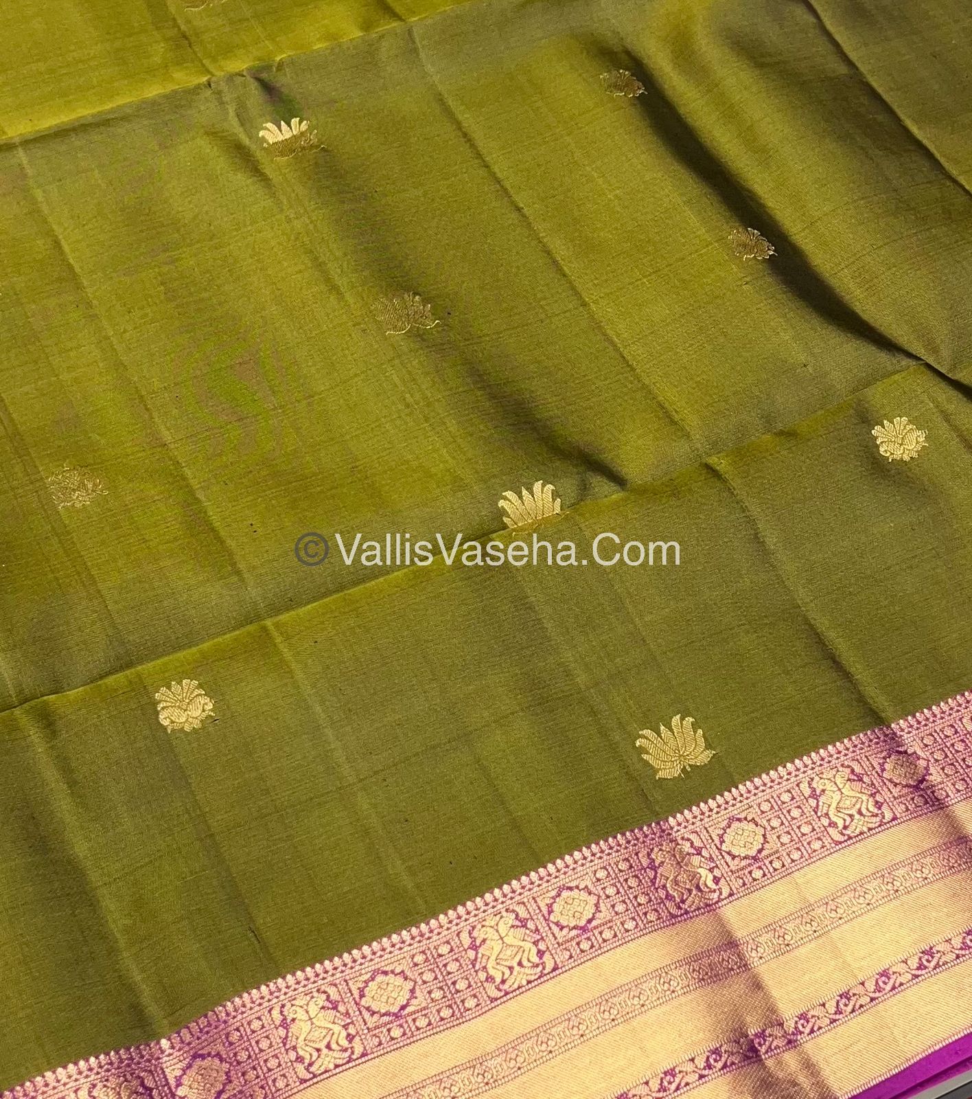 Pure Soft Silk Saree - Green & Purple Pink  Combo - VVPSS048