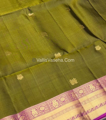 Pure Soft Silk Saree - Green & Purple Pink  Combo - VVPSS048