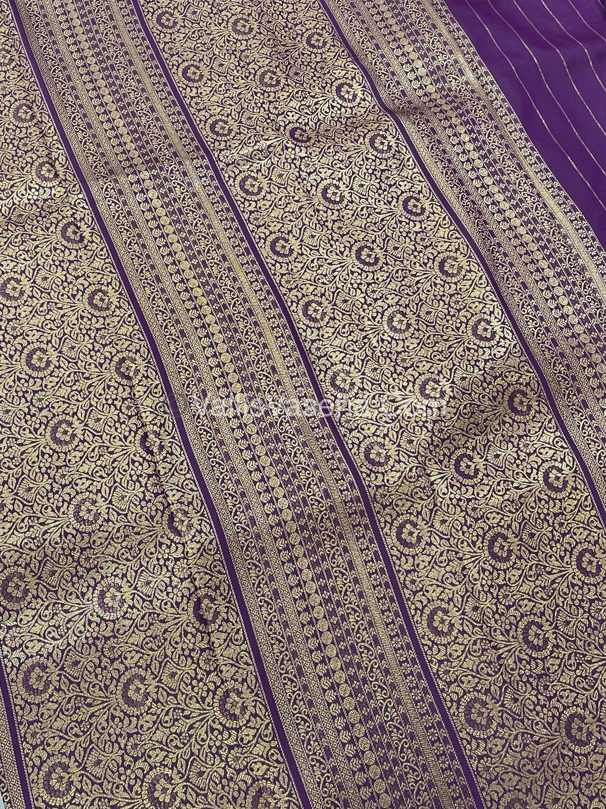 Semi Soft Silk - Border less - Purple Shade -VVSSS034