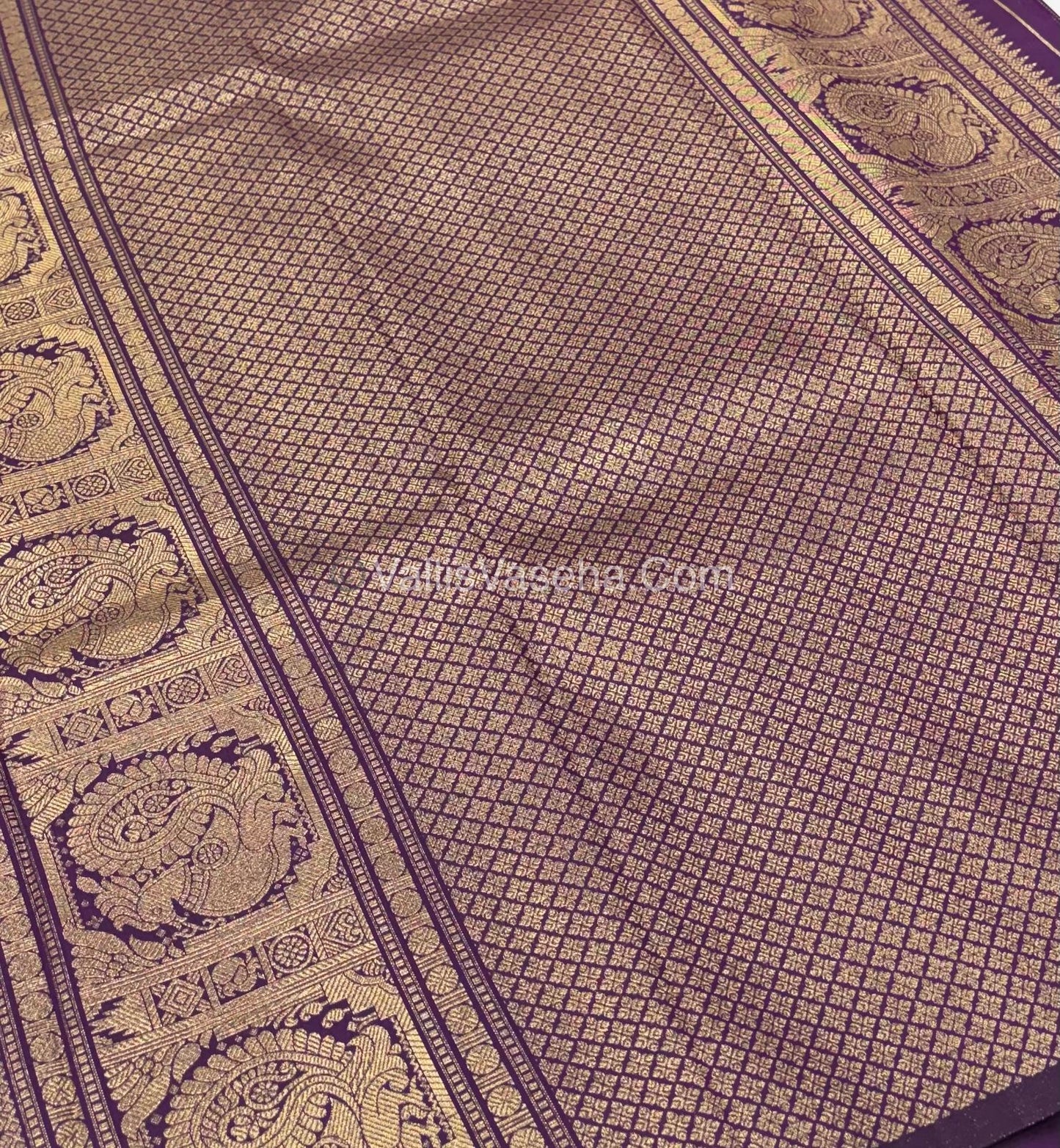 Semi Soft Silk - Border less - Purple Shade -VVSSS026