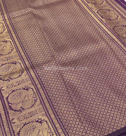 Semi Soft Silk - Border less - Purple Shade -VVSSS026