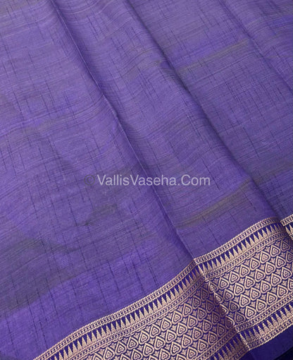 Semi Tussar Silk - Grand Pallu  - Purple Shade - VVSTS020