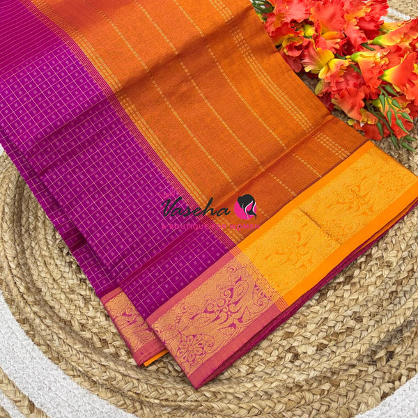Semi Silk Cotton Saree Lakshadeepam Shade |VVSSC009