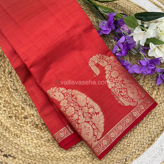 Semi Tussar Silk - Reddish Merun Shade - VVSTS002