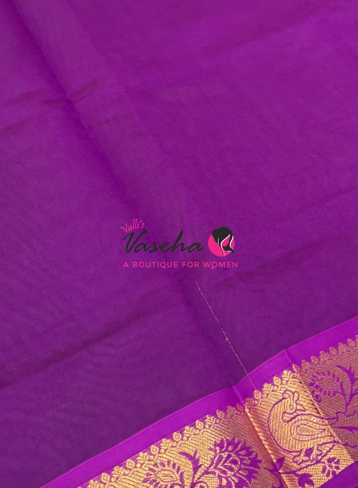 Semi Silk Cotton Saree - Small Round with Zari Butta  -  VVSSC014