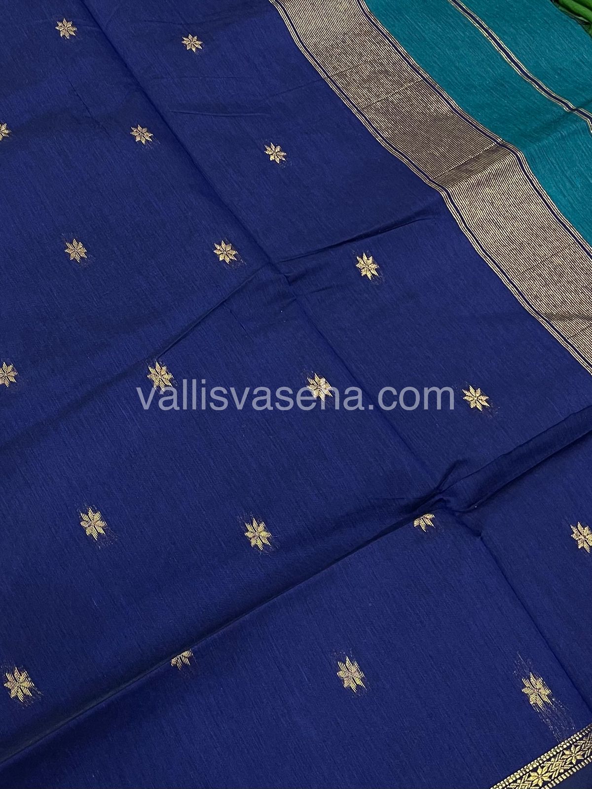 Semi Maheshwari Silk Cotton Saree - VVMSC006
