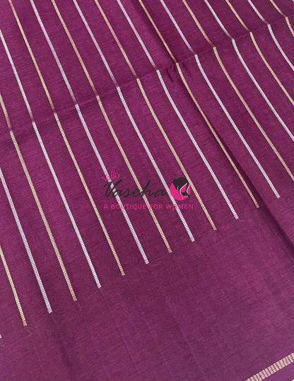 Semi Tussar Silk Saree | Purple Shade |VVSTS049