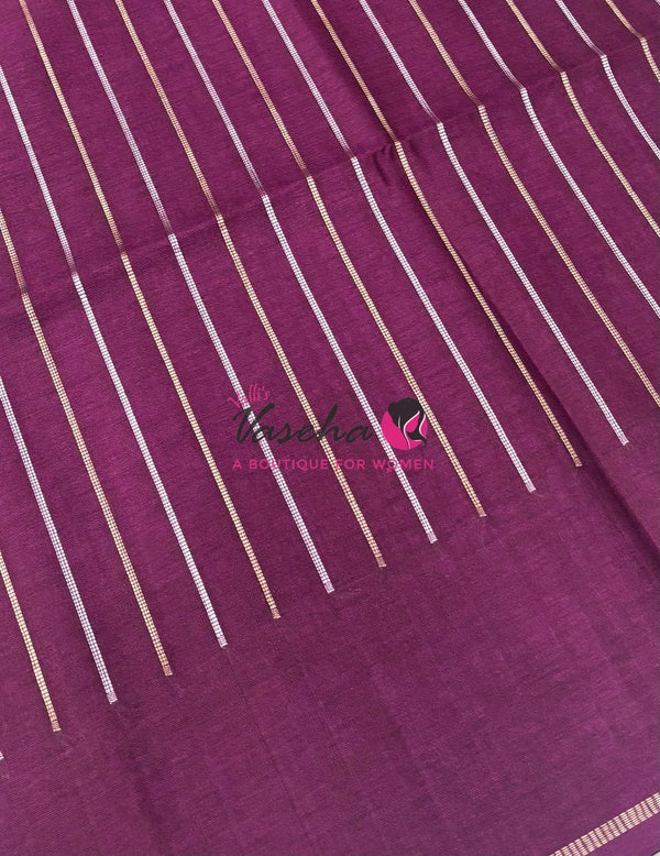 Semi Tussar Silk Saree | Purple Shade |VVSTS049