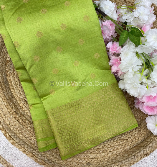 Semi Tussar Silk  - Pista Green Shade  - VVSTS014