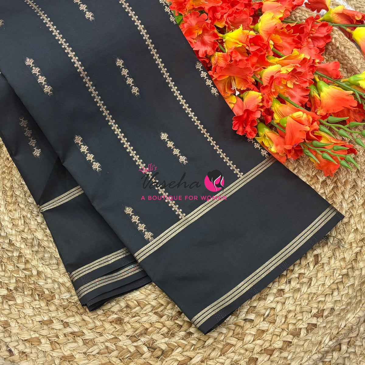 Semi Soft Silk  - Black Shade -VVSSS040