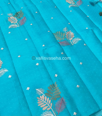 Butter Silk  - Leaf Butta - Blue & Pink Combo - VVBS001