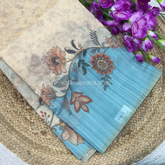 Semi Chanderi Saree - Digital Printed - VVSCD001