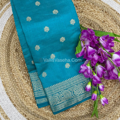 Semi Tussar Silk Saree |Blue shade |VVSTS044