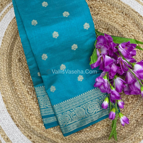 Semi Tussar Silk Saree |Blue shade |VVSTS044