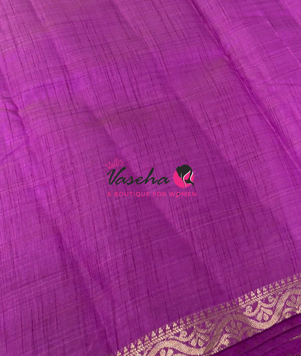 Semi Tussar Silk - Purplish Pink Shade - VVSTS070