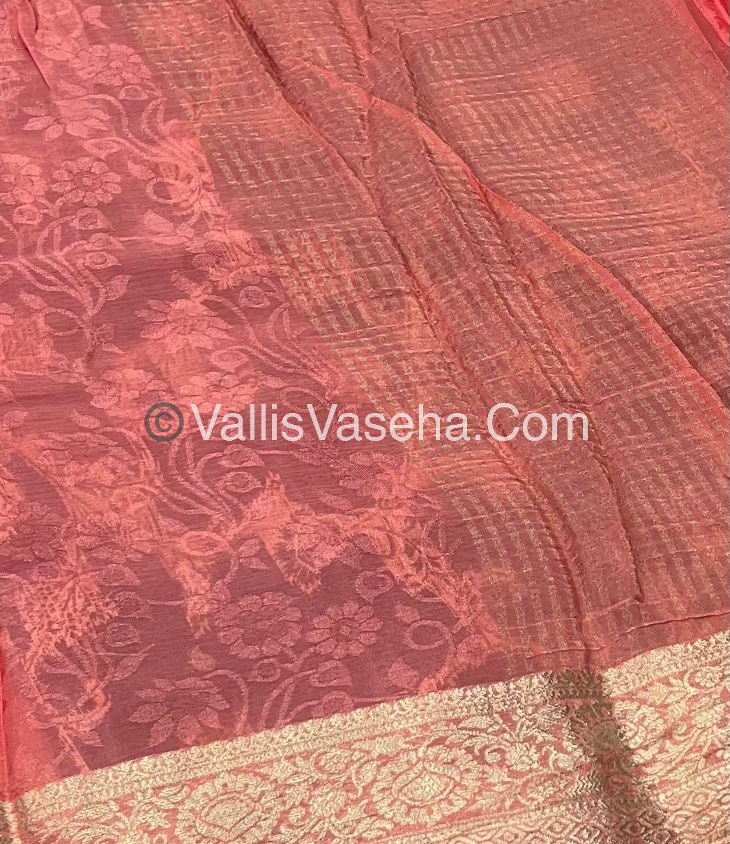Semi Viscose / Semi Mysore Crepe Silk Variety - Embossed Design - VVSMC002