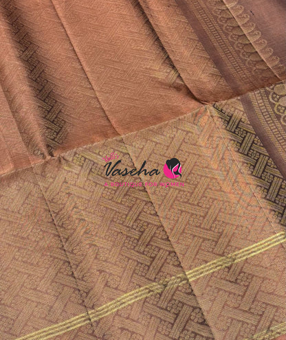 Pure Soft Silk Saree  - Purple &  Light Orange Combo - VVPSS134