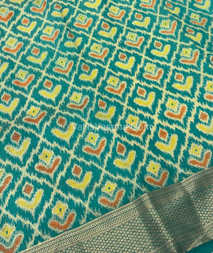 Semi Tussar Silk Saree - Ikkat / Pochampally Design - Ramar Blue Shade - VVSTS033