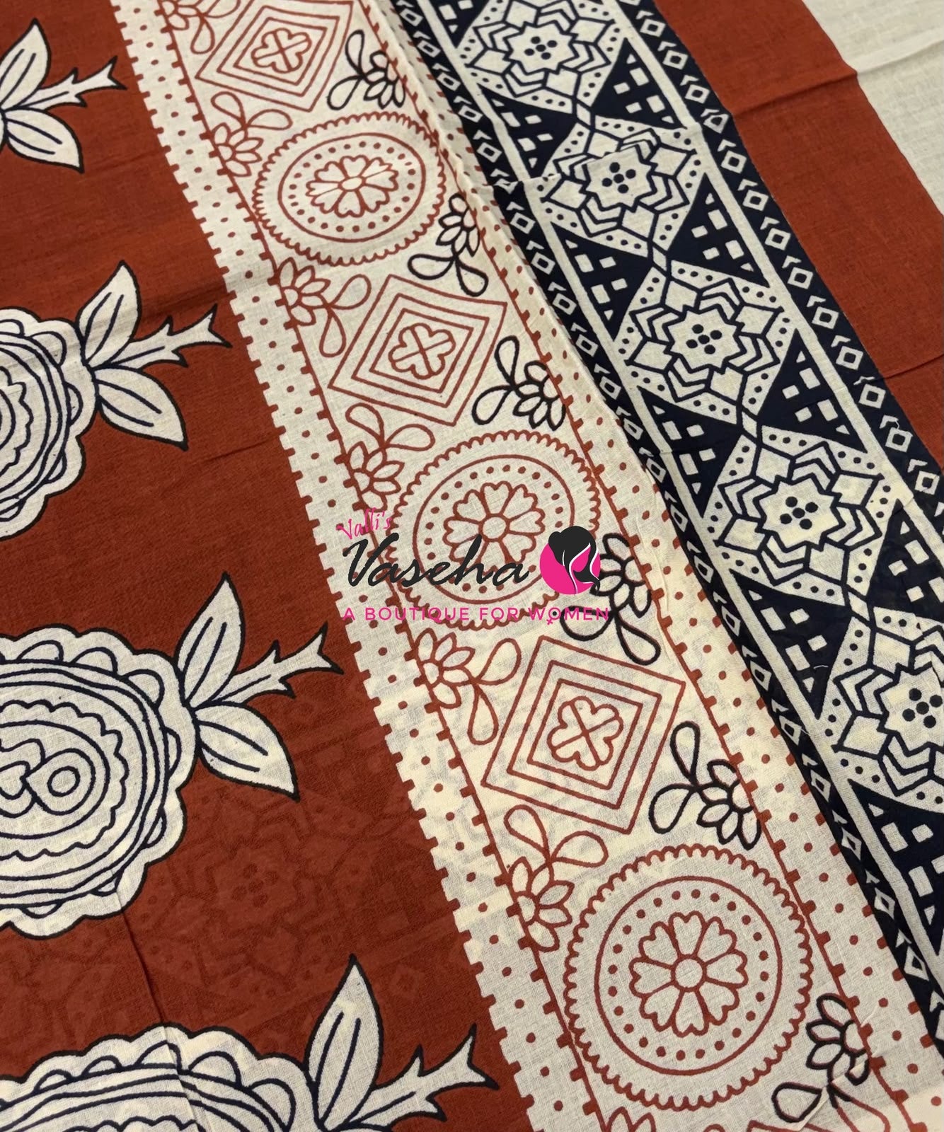 Pure Soft Mul Mul Cotton Sarees - Hand Block Prints - VVMMC011