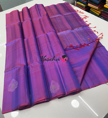 Pure Soft Silk Saree  - Purplish Pink Shade - VVPSS115