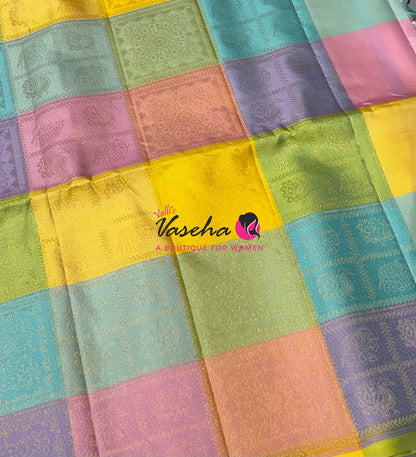 Pure Soft Silk Saree - Partly Pallu -  Half & Half Saree - VVPSS088