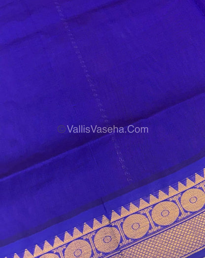 Semi Silk Cotton Saree - Red  With Blue Shade - VVSSC005