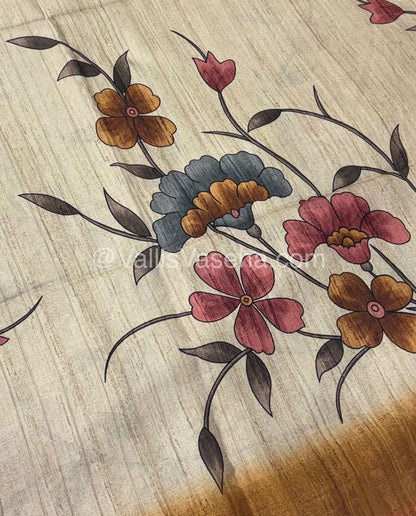 Art Silk / Semi Gicha Tussar Saree  - VVSGT003