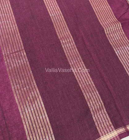 Semi Tussar Silk  - Wine Shade - VVSTS042