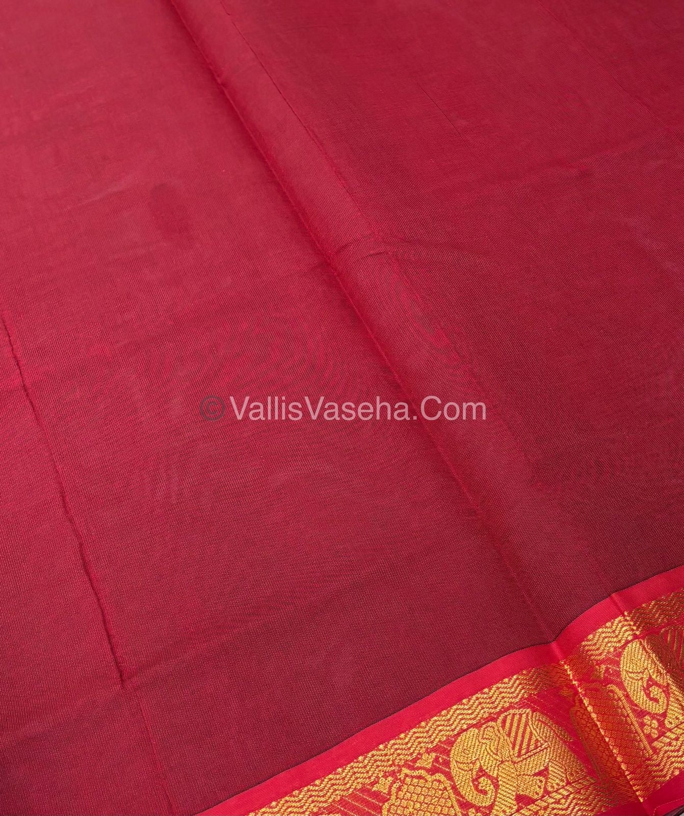 Semi Silk Cotton Saree - Grey With Reddish Maroon Shade - VVSSC007