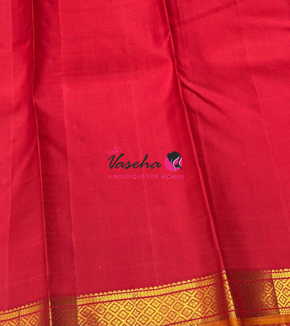 Pure Kanchipuram Silk Saree - Maroon with Red - VVPS031