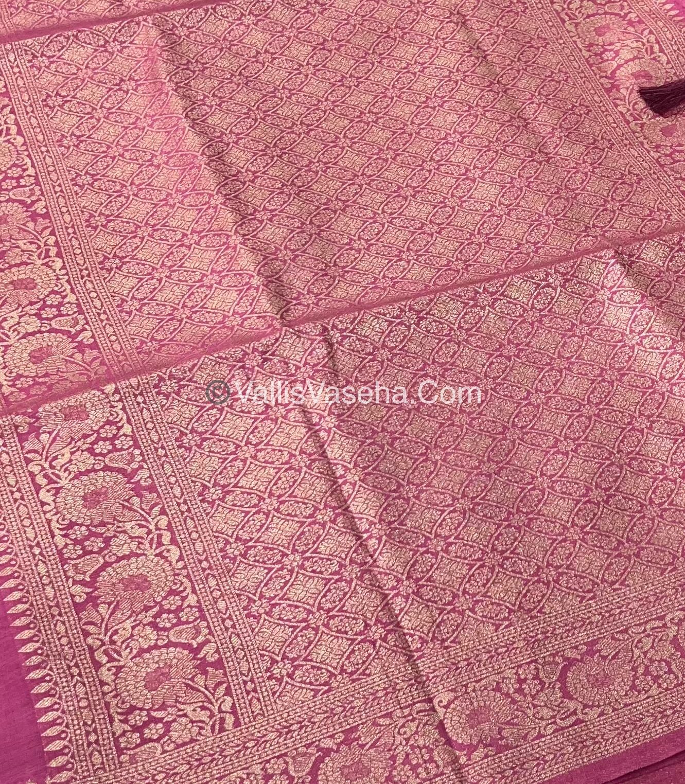 Banarasi - Heritage Silk - Semi Kathan Silk - Onion Pink Shade- VVBHS004