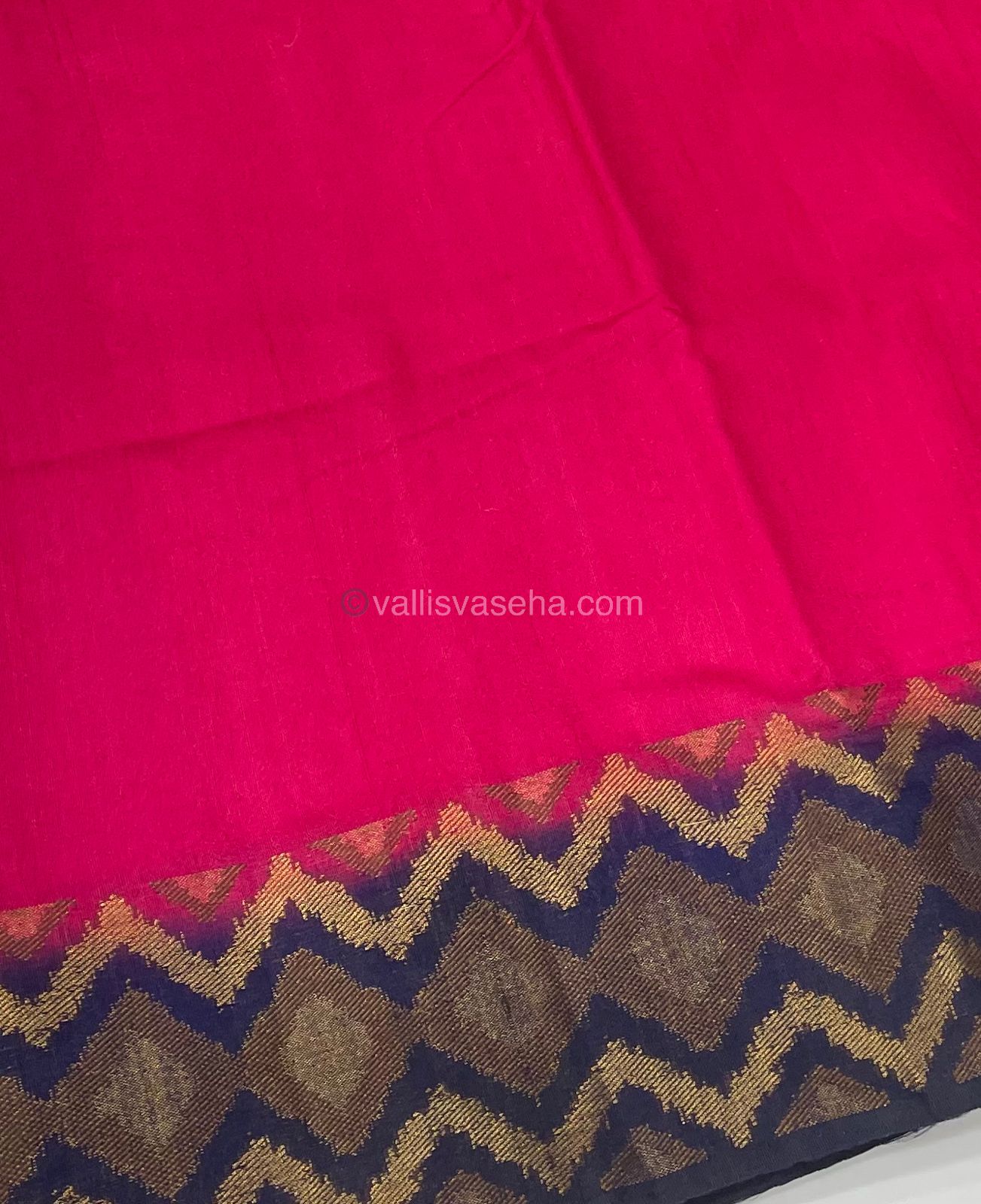 Bamboo Silk Saree  - Shade of Pink With Navy Blue Shade - VVBSS001