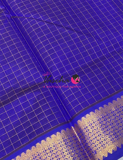 Pure Silk Cotton Saree - Zari Checks - VVCSC001