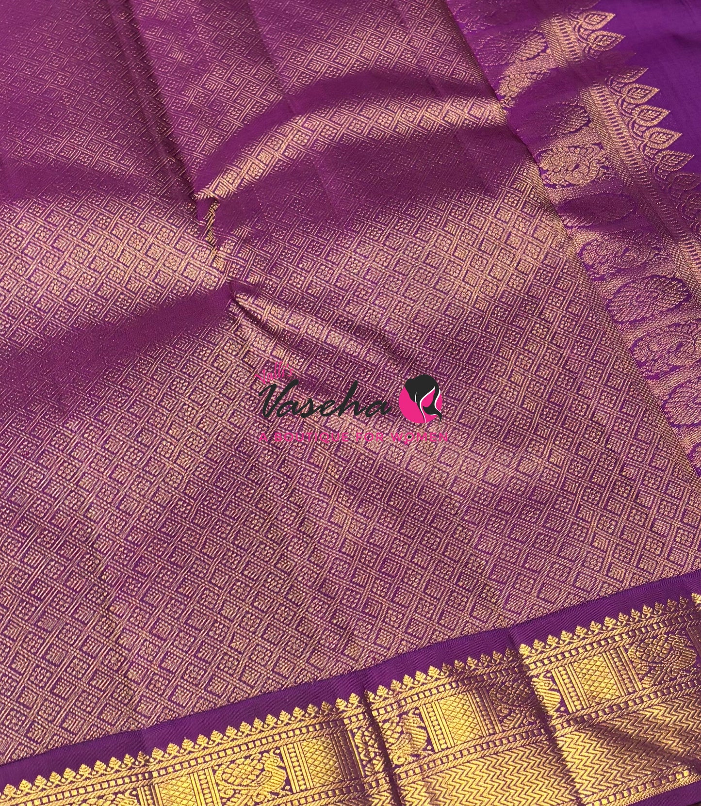 Pure Vintage Korvai Kanchipuram Silk Saree - Light Blue & Purple Combo - VVPS072