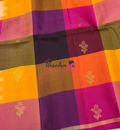 Pure Soft Silk Saree - Partly Pallu -  Half & Half Saree - VVPSS088