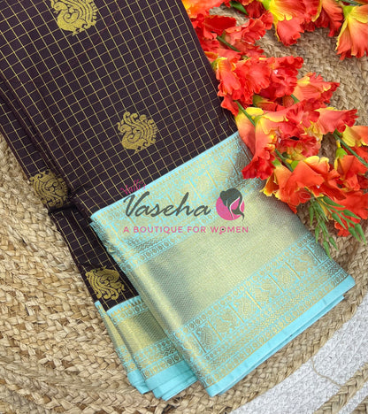 Semi Bridal Kanchi Silk  - Korvai - Premium- VVSKS008