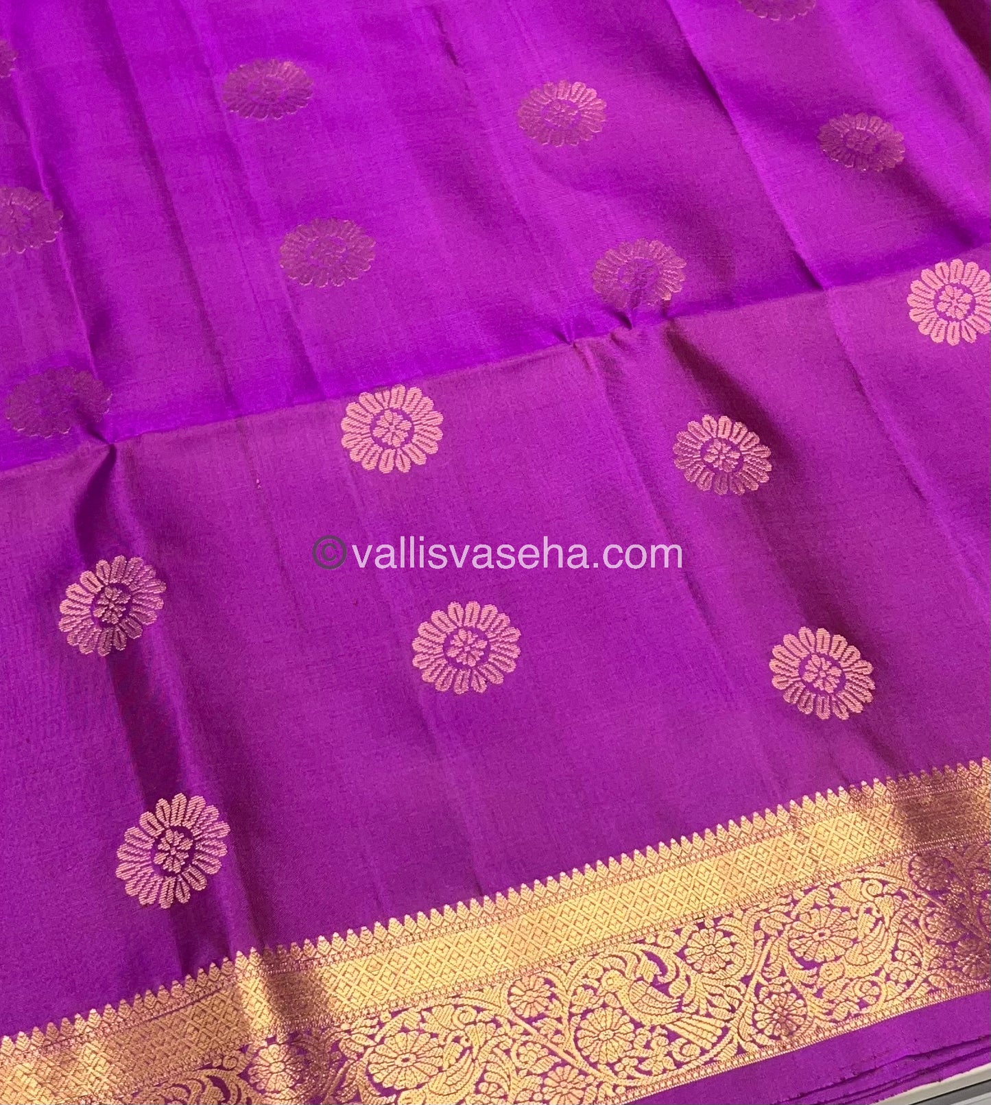 Pure Soft Silk Saree - Kanchi Border - Purplish Pink Shade - VVPSS046