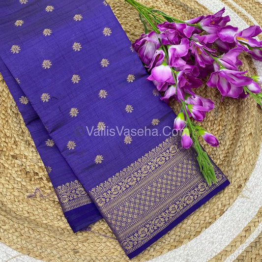 Semi Tussar Silk  - Violet Shade  - VVSTS013