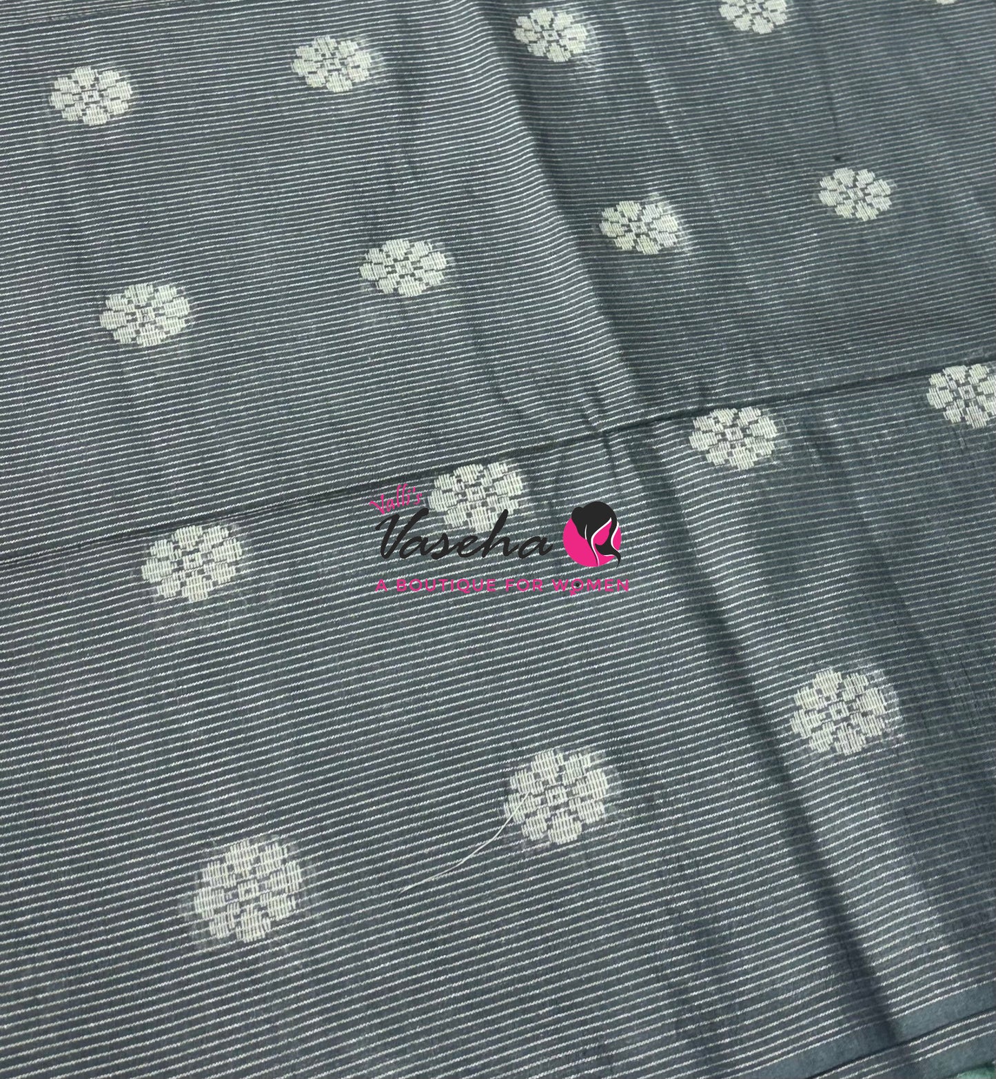 Bhagalpuri Silk - Vaira Voosi Lines - Grey & Green Combo - VVBSV003