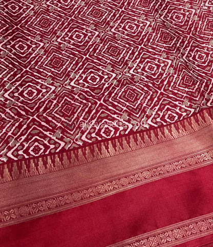 Casual Wear Saree - Fancy Mixed Cotton - Red Shade - VVFMC002