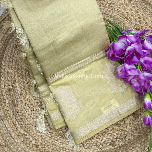 Semi Tissue Tussar Silk - Cream Shade - VVSTS043
